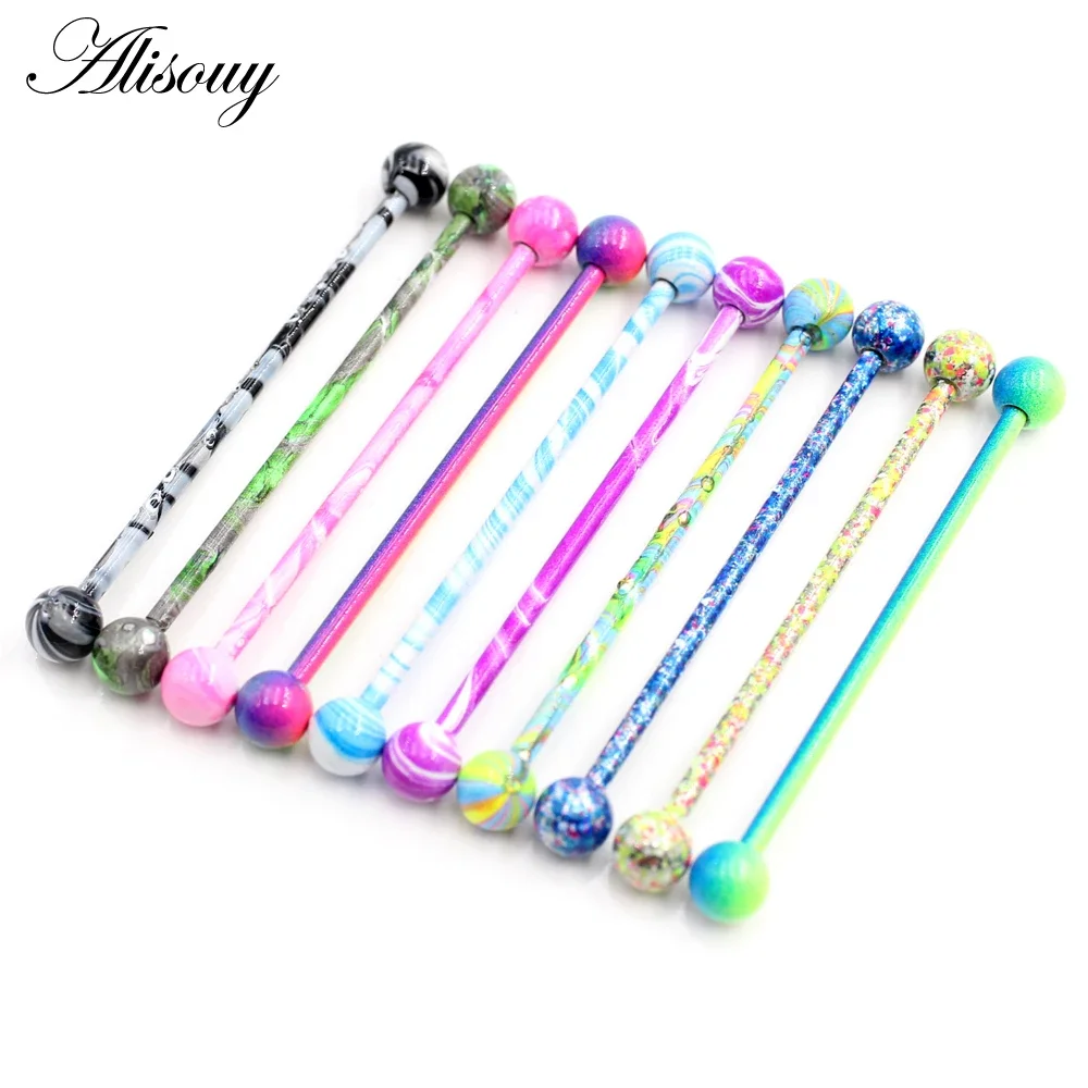 Body Jewelry Industrial - Alisouy 2PC Long Straight Stainless Steel