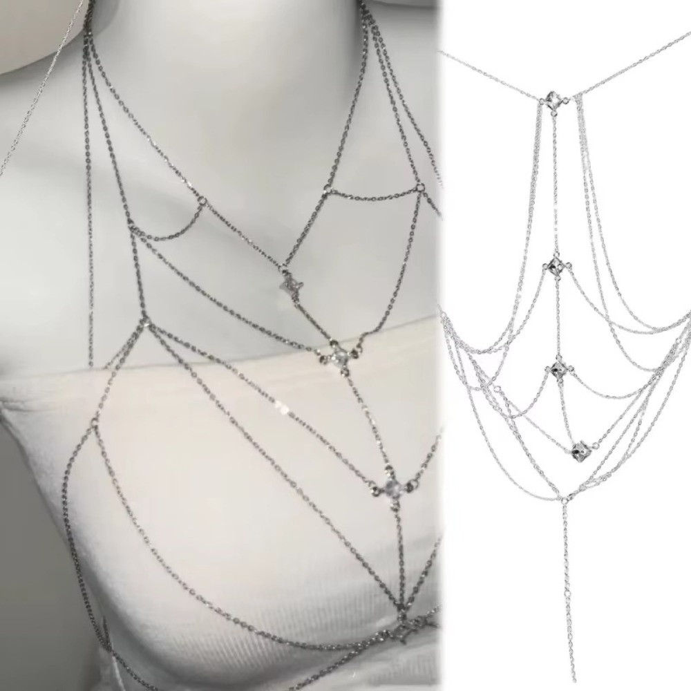 Body Jewelry Harness - Glitter Rhinestone Bust Chain Multilayer Luxury
