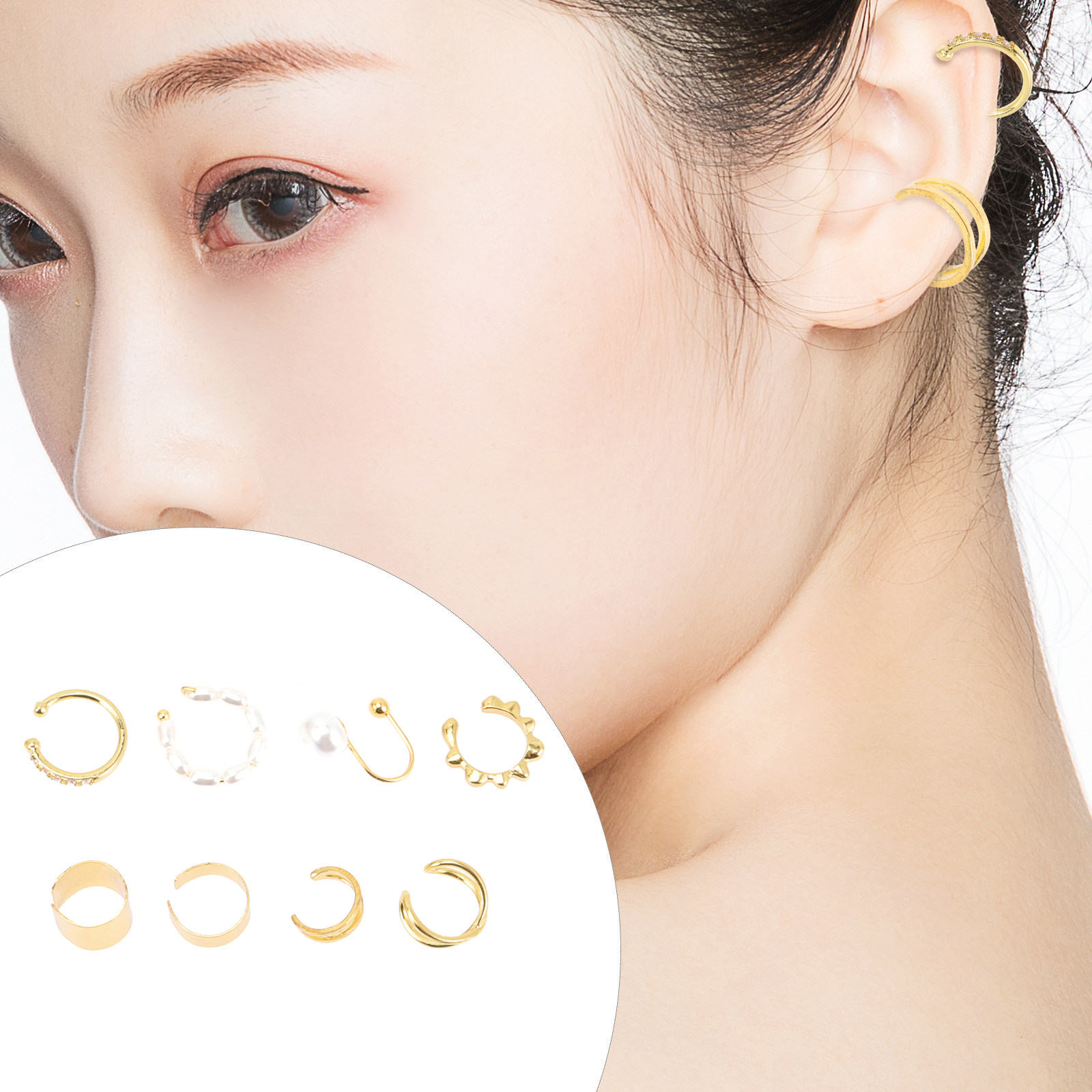 Body Jewelry Ear - 8Pcs Women Clip on Nose Rings