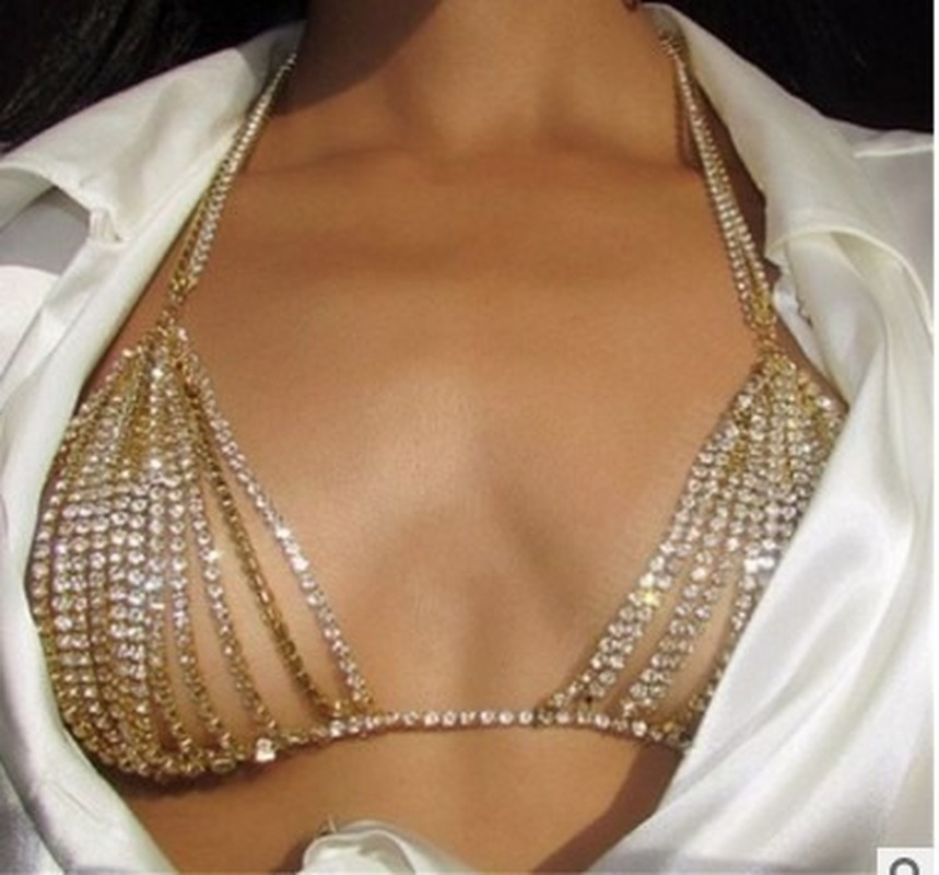 Body Jewelry Harness - Summer Sexy Shiny Crystal Rhinestone Bra