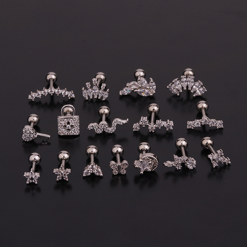 16G Stainless Steel Floral/Sna - Body Jewelry Surgical Steel のレビューと価格