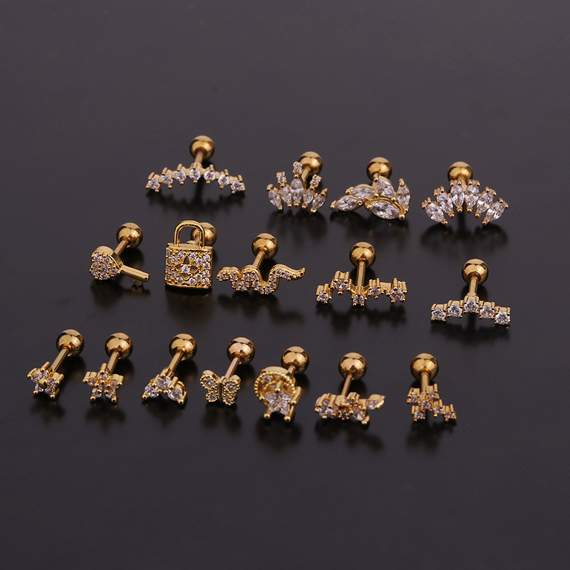 16G Stainless Steel Floral/Sna - Body Jewelry Surgical Steel のレビューと価格