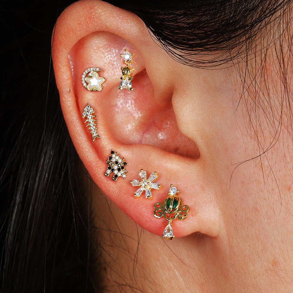1pc Cartilage Ear Piercing Ear - Body Jewelry Surgical Steel のレビューと価格