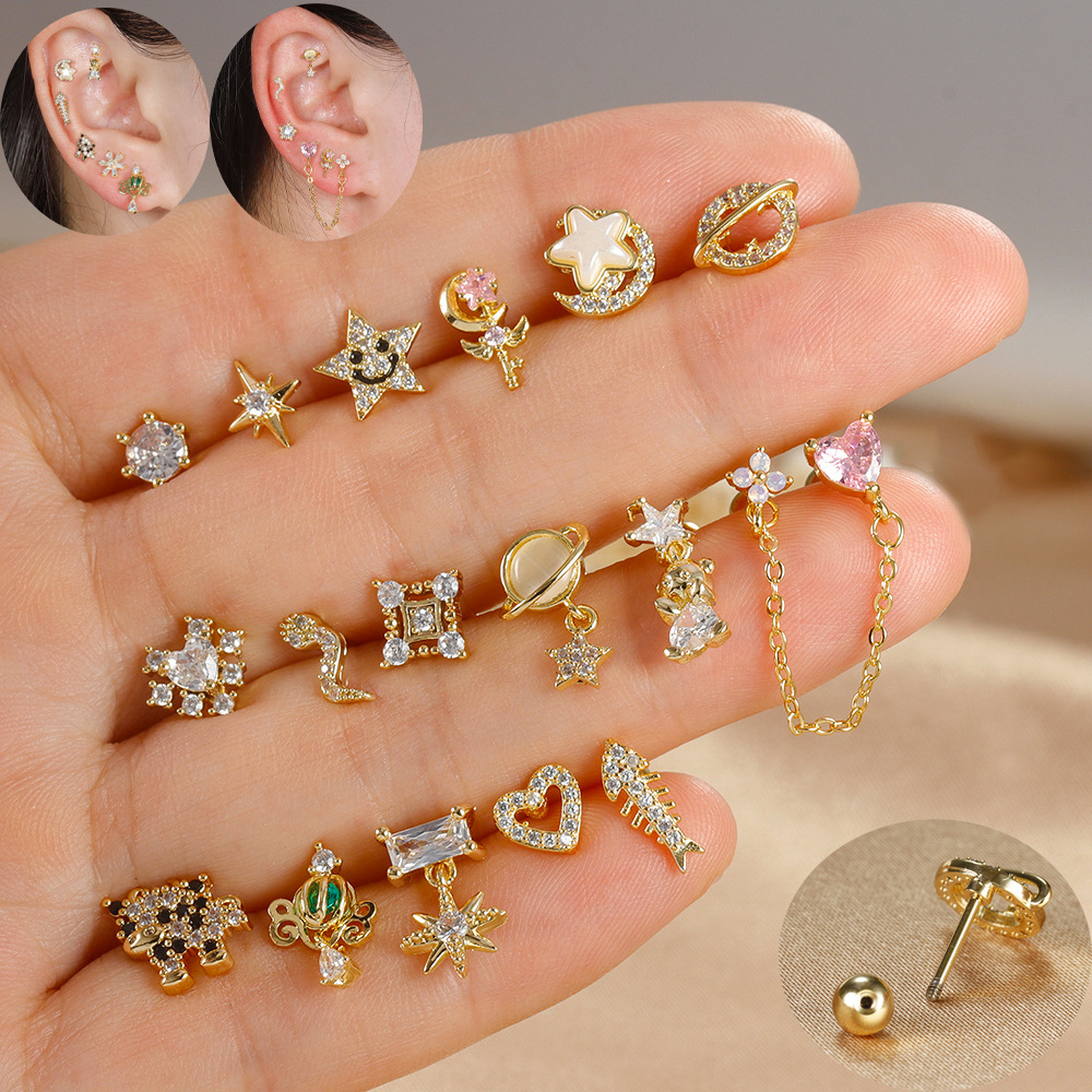 1pc Cartilage Ear Piercing Ear - Body Jewelry Surgical Steel のレビューと価格
