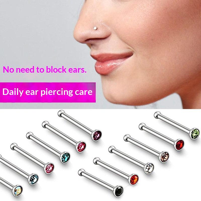 Si 60Pcs new Straight Nose Stu - Body Jewelry Nose Studs のレビューと価格