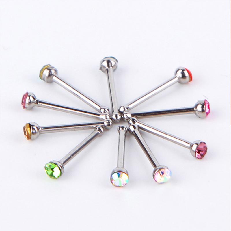 Si 60Pcs new Straight Nose Stu - Body Jewelry Nose Studs のレビューと価格