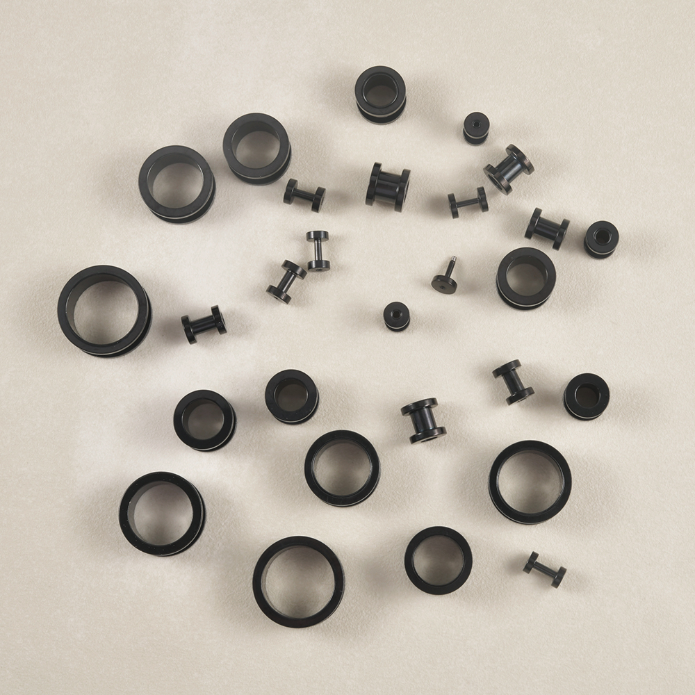 1Pair Stainless Steel Black Co - Body Jewelry Gauge Sizes のレビューと価格