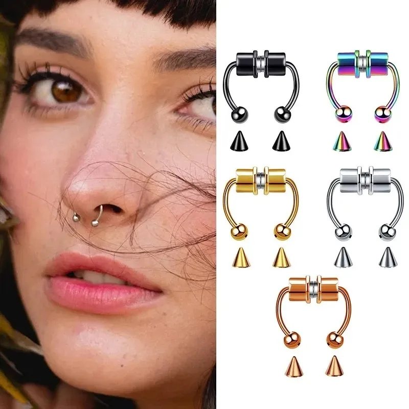 1/2/3Pcs Fake Magnetic Nose Ri - Body Jewelry Nose Studs のレビューと価格