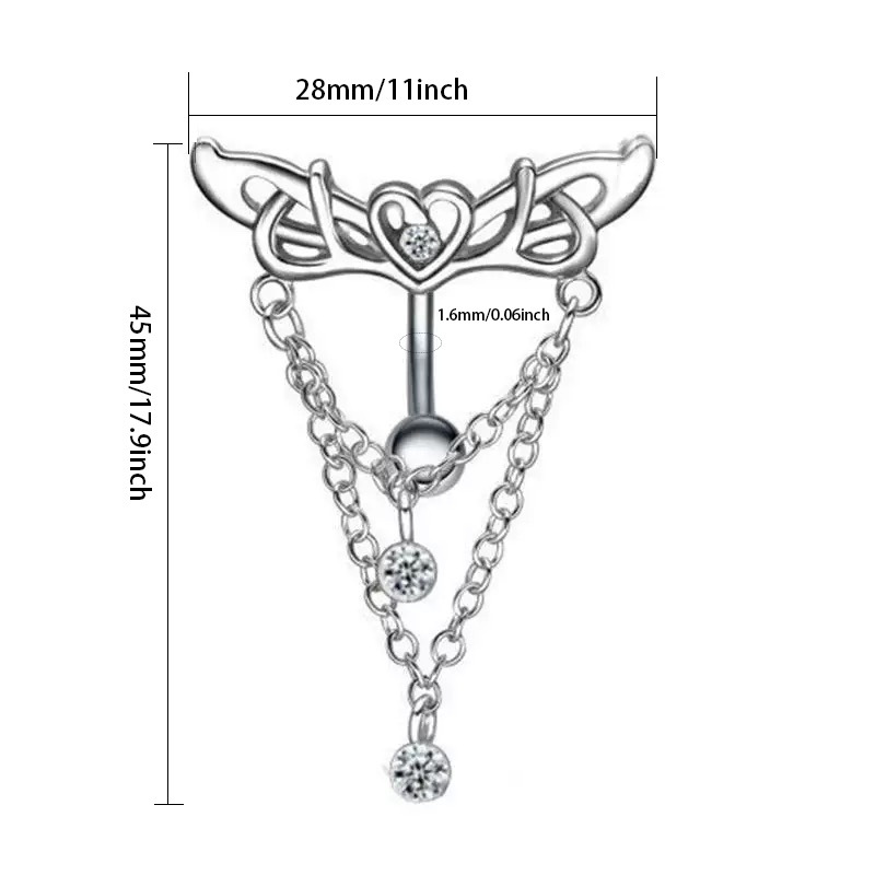 Love Wings Chain Pendant Navel - Body Jewelry Trend のレビューと価格
