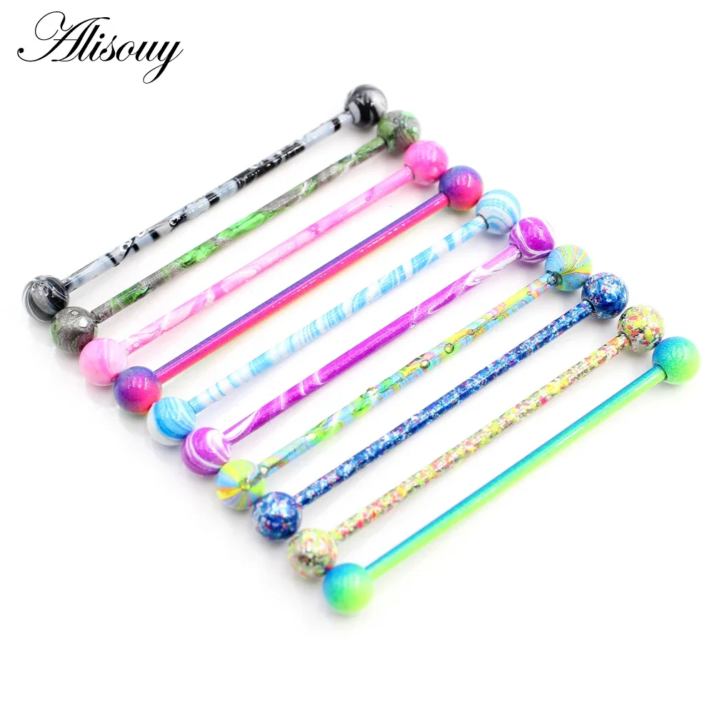 Alisouy 2PC Long Straight Stai - Body Jewelry Industrial のレビューと価格