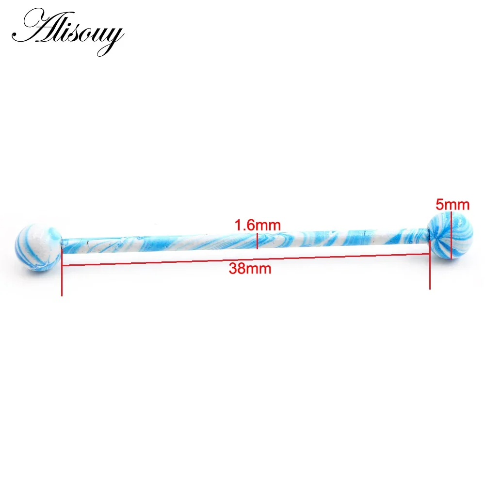 Alisouy 2PC Long Straight Stai - Body Jewelry Industrial のレビューと価格