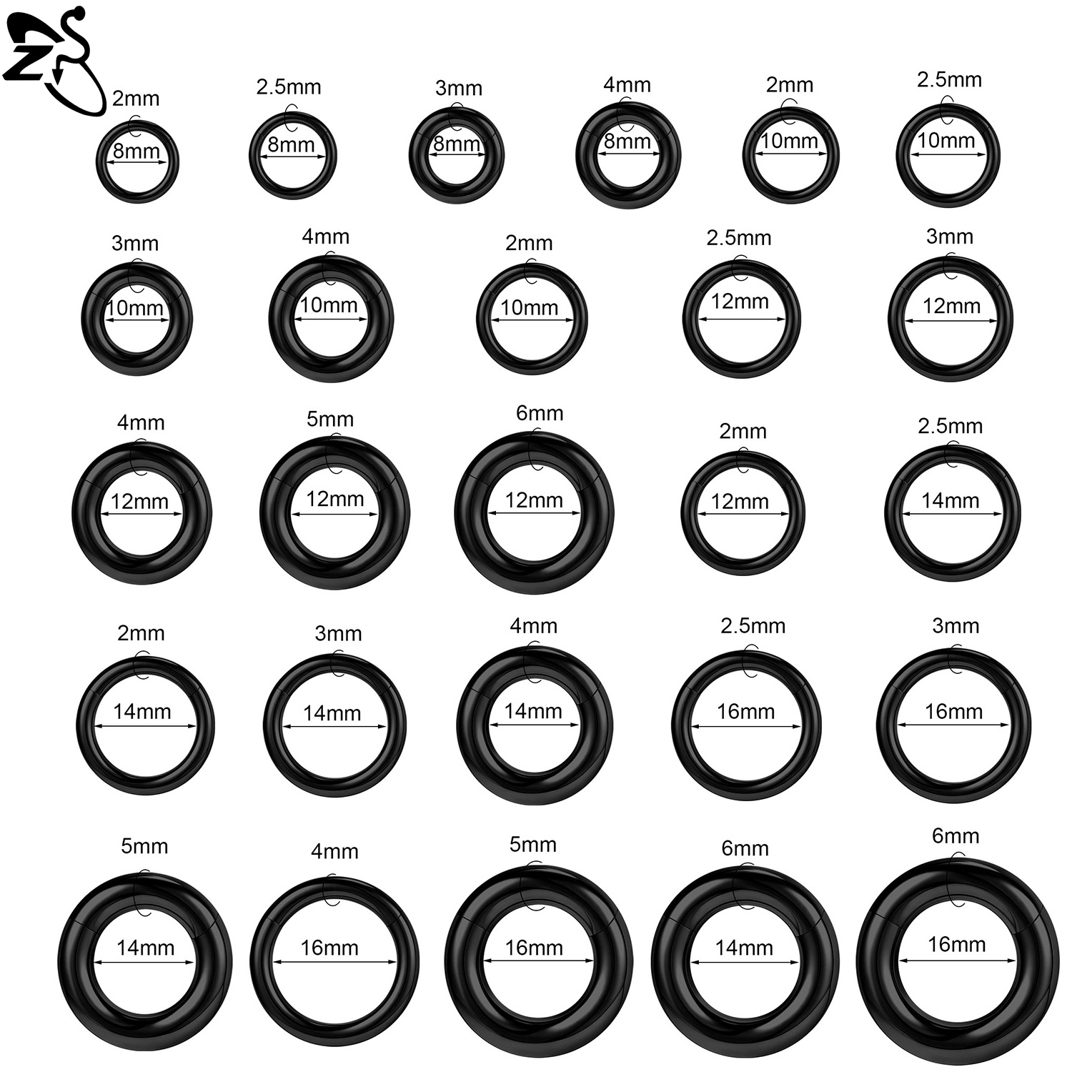 ZS 1 PC 2/4/6/8/10/12G Stainle - Body Jewelry Gauge Sizes のレビューと価格