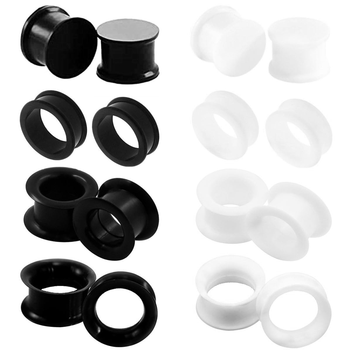 2/16pcs White Black Flexible T - Body Jewelry Gauge Sizes のレビューと価格