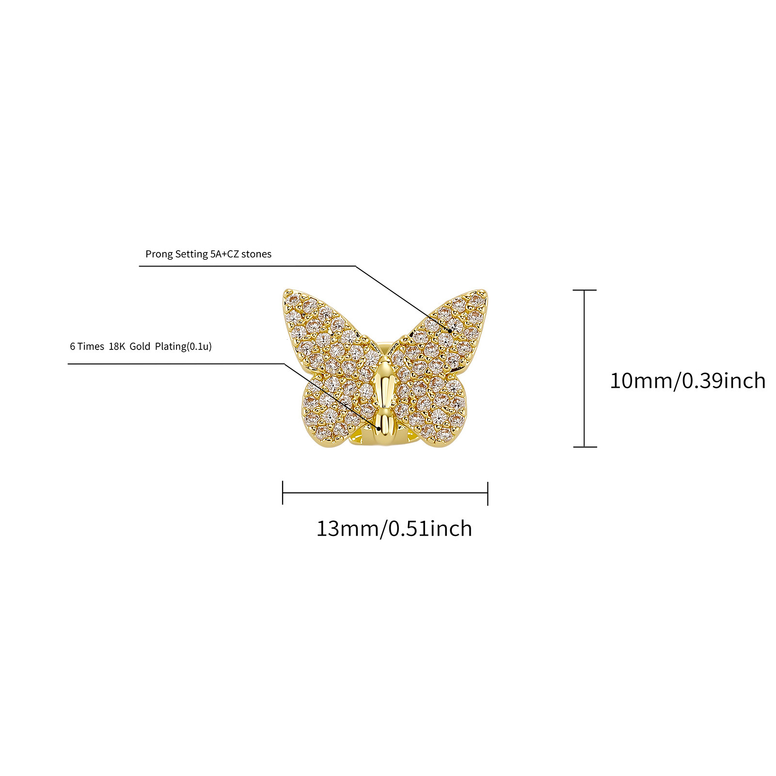1Piece Trend Butterfly Zircon  - Body Jewelry Trend のレビューと価格