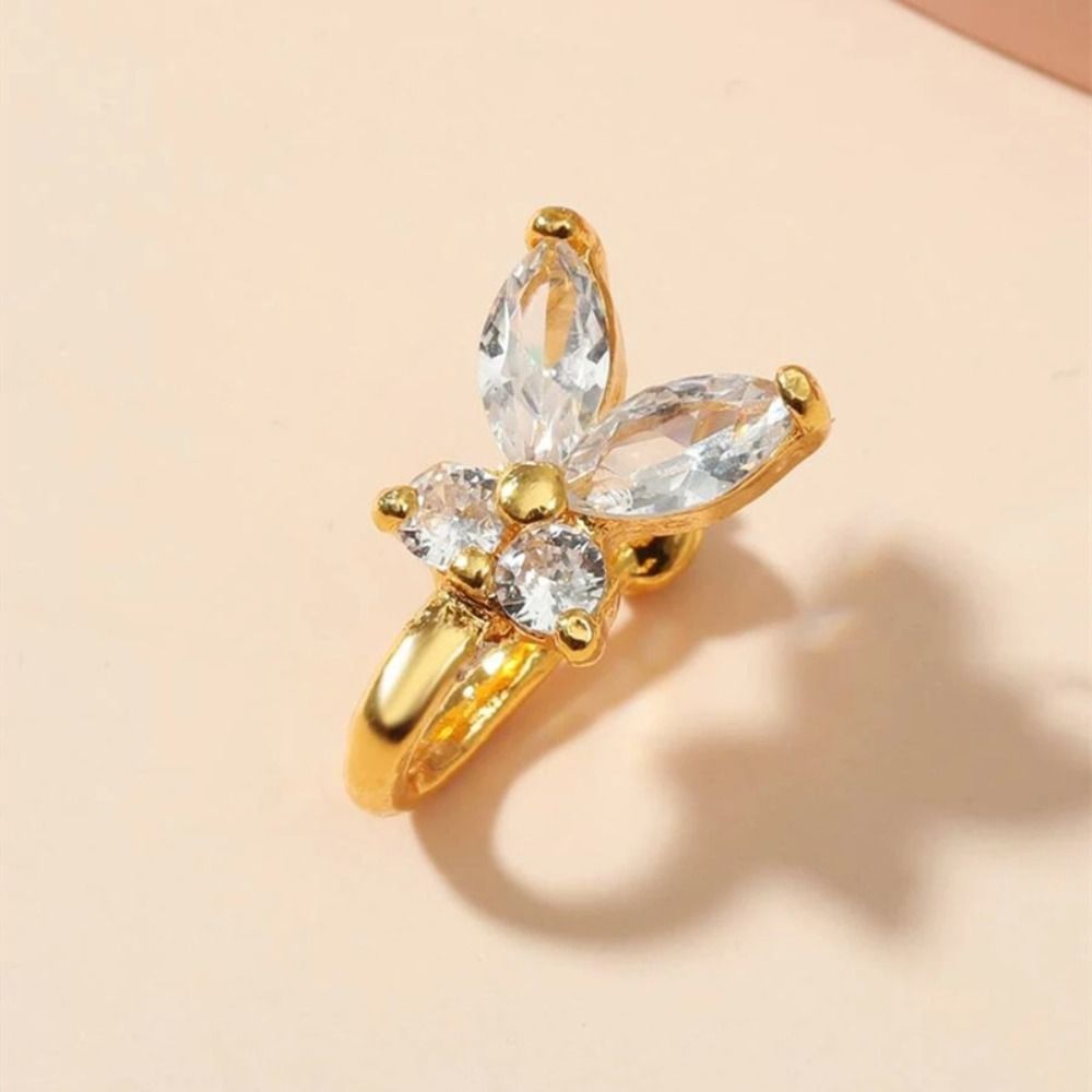 Rhinestone Butterfly Nose Ring - Body Jewelry Ear のレビューと価格