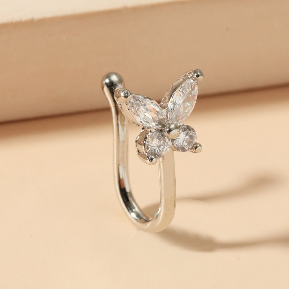 Rhinestone Butterfly Nose Ring - Body Jewelry Ear のレビューと価格