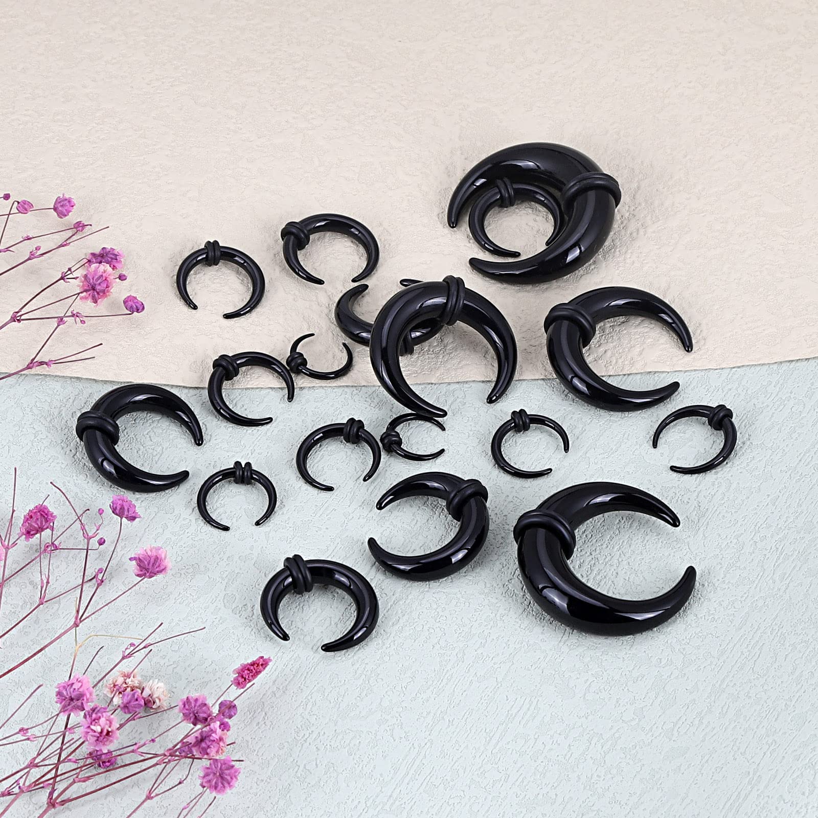 18Pcs Acrylic Septum Pincher T - Body Jewelry Gauge Sizes のレビューと価格
