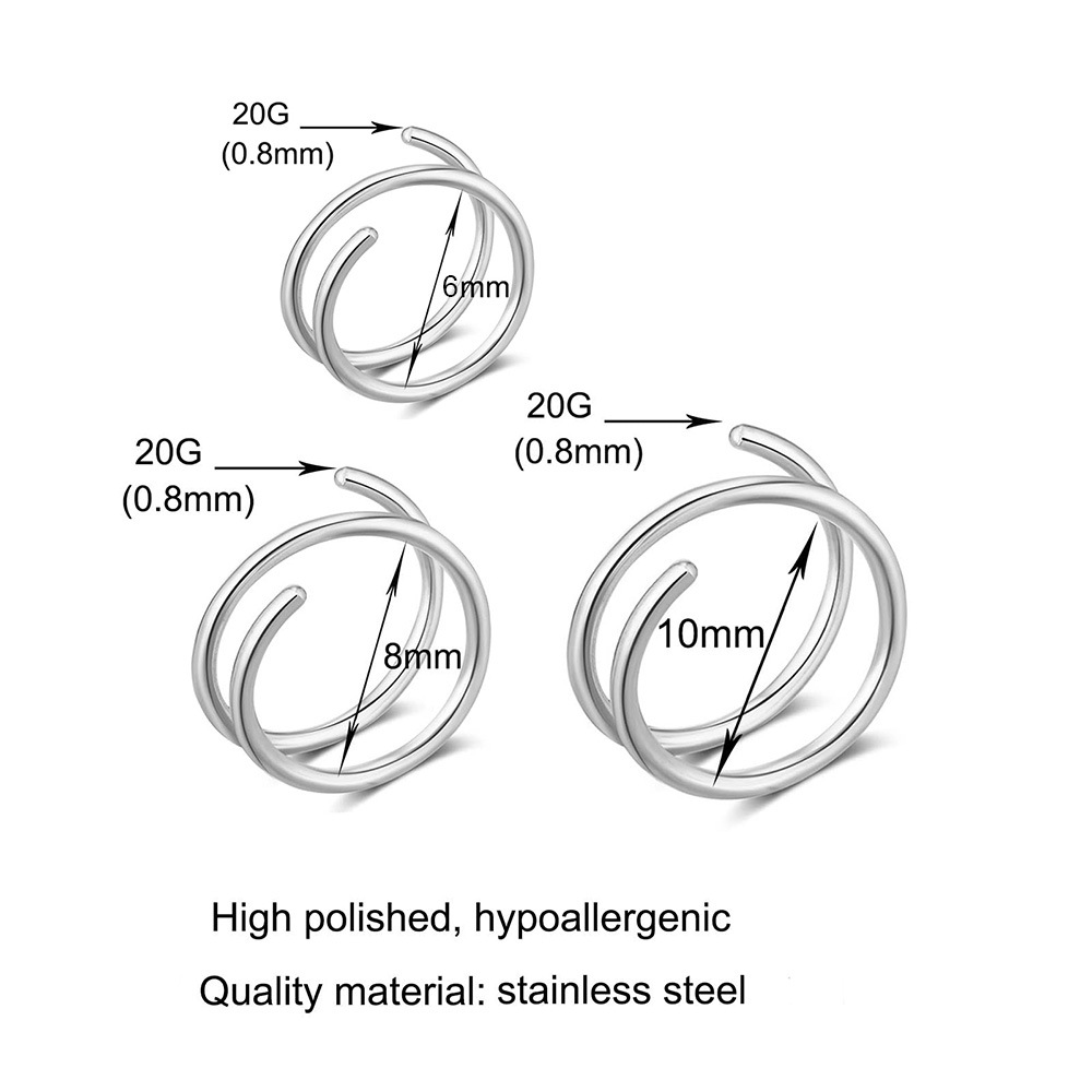 1PC Stainless Steel 316 Double - Body Jewelry Nose Studs のレビューと価格