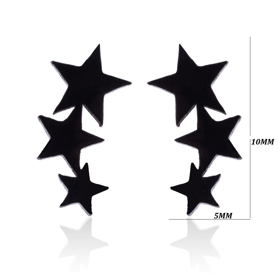Fashion Simple Small Star Blac - Body Jewelry Surgical Steel のレビューと価格