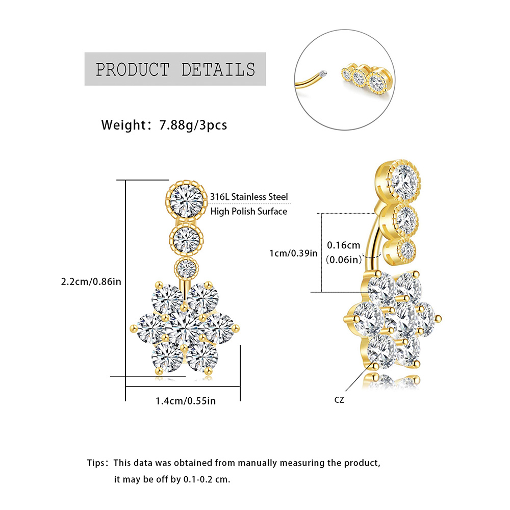 Stainless Steel Belly Ring, As - Body Jewelry Urban のレビューと価格