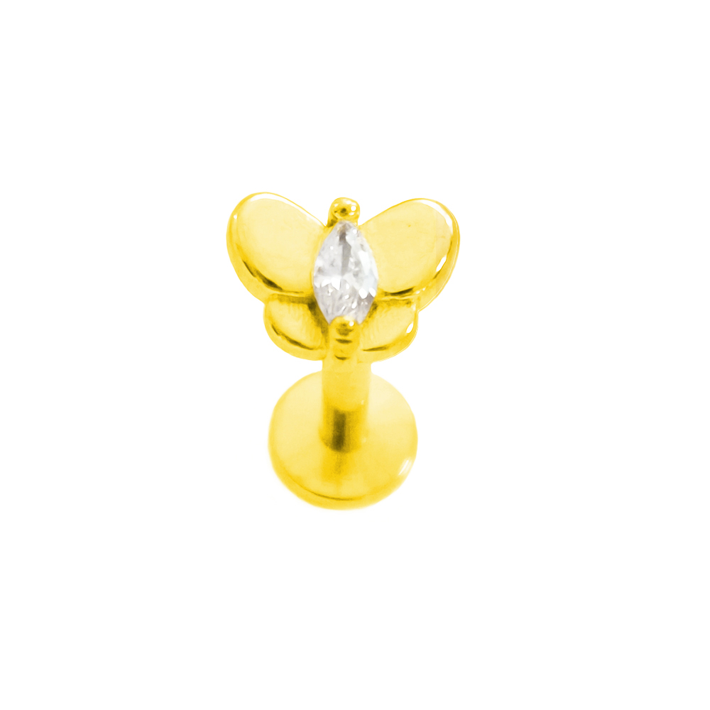 Flower Labret Piercing Butterf - Body Jewelry Surgical Steel のレビューと価格