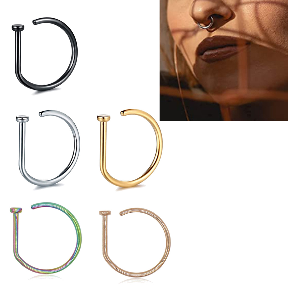 1PC Woman Man Fake Nose Rings  - Body Jewelry Nose Studs のレビューと価格