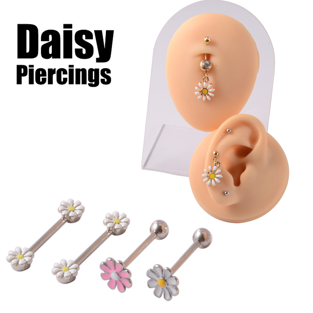 361L Surgical Steel Daisy Flow - Yellow Body Jewelry のレビューと価格