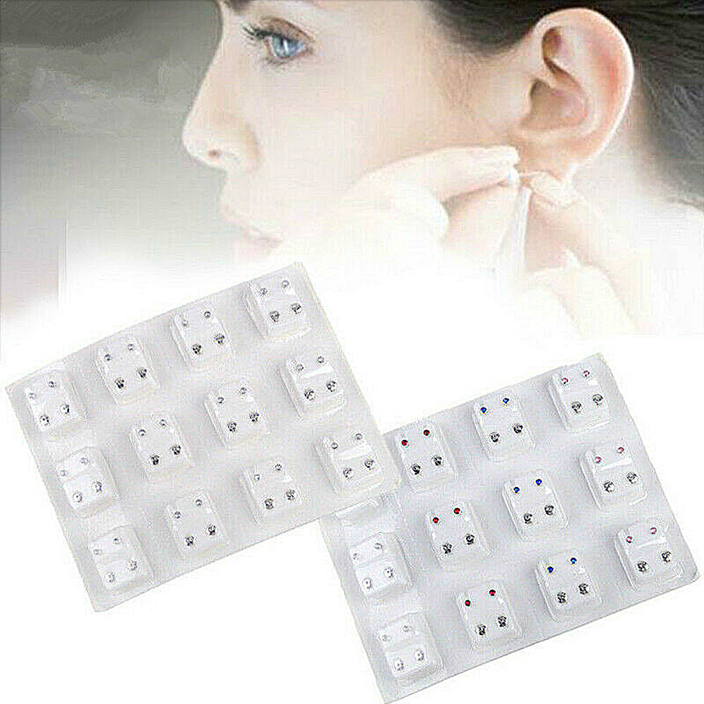 12 Pairs Crystal Medical Earri - Body Jewelry Surgical Steel のレビューと価格