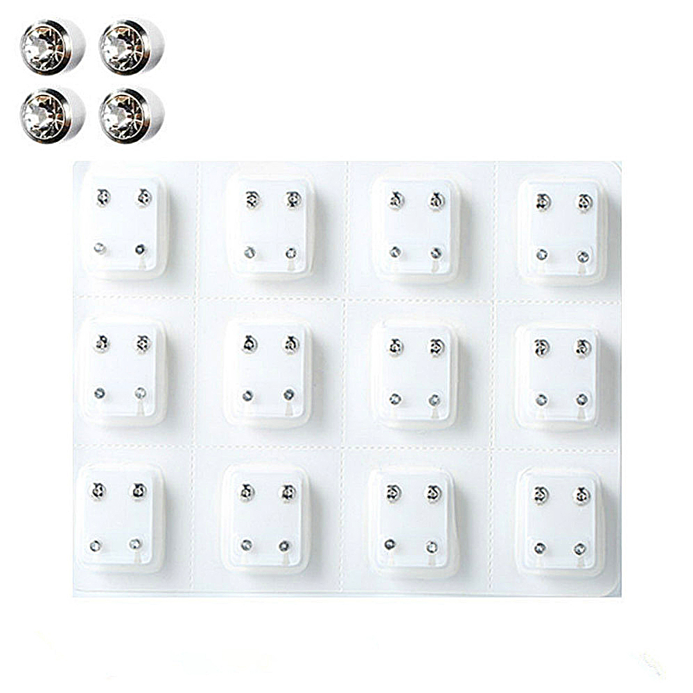 12 Pairs Crystal Medical Earri - Body Jewelry Surgical Steel のレビューと価格