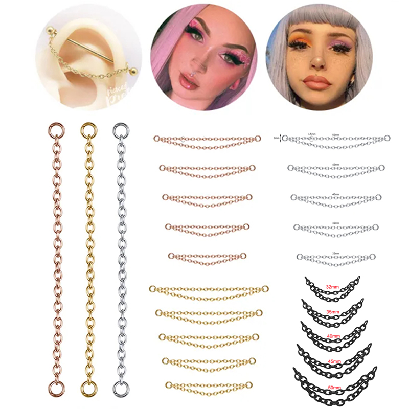 1PC Silver/Gold Color Nose Cha - Body Jewelry Industrial のレビューと価格