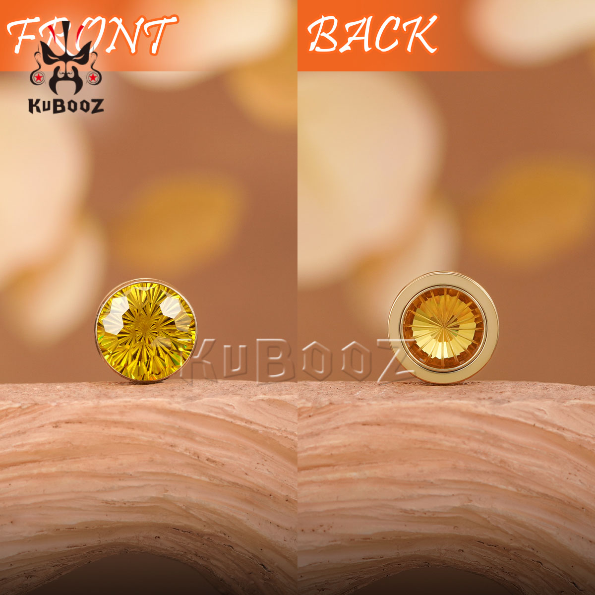 2PCS Shiny Yellow Crystal Diam - Yellow Body Jewelry のレビューと価格