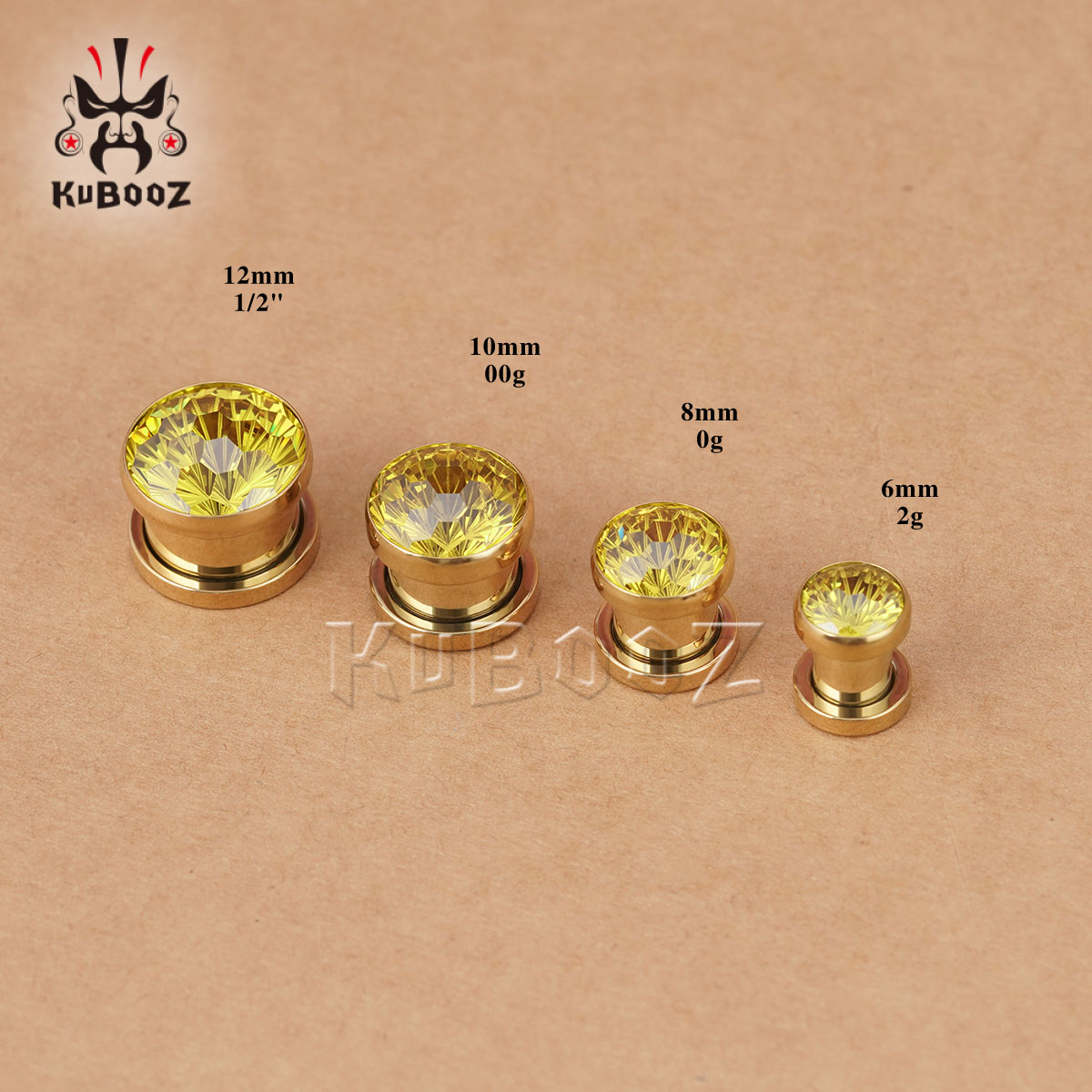 2PCS Shiny Yellow Crystal Diam - Yellow Body Jewelry のレビューと価格