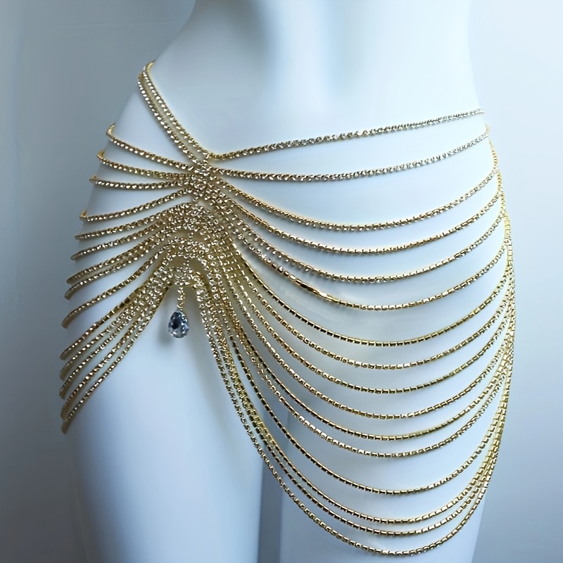 1PCS Sexy Shiny Tassel Crystal - Body Jewelry Harness のレビューと価格