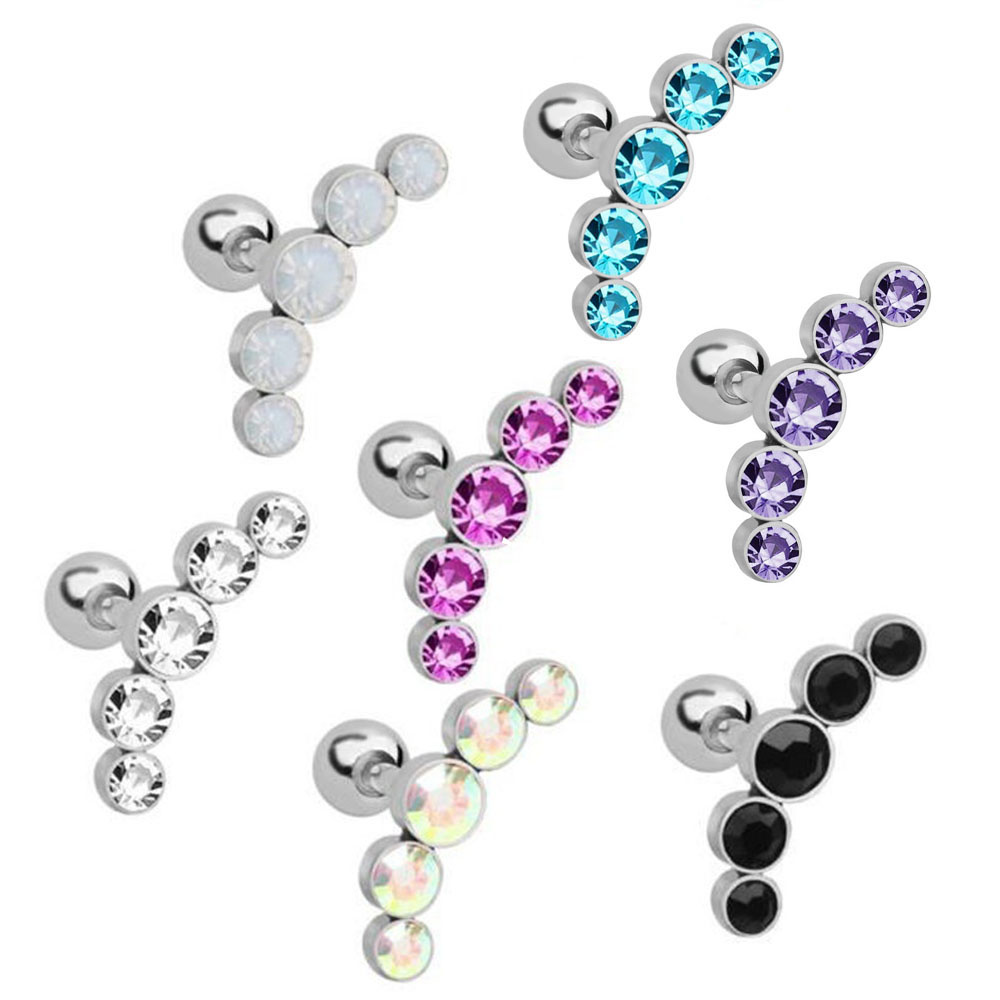 1Pcs Fashion 16G Crystal Gem O - Body Jewelry Ear のレビューと価格