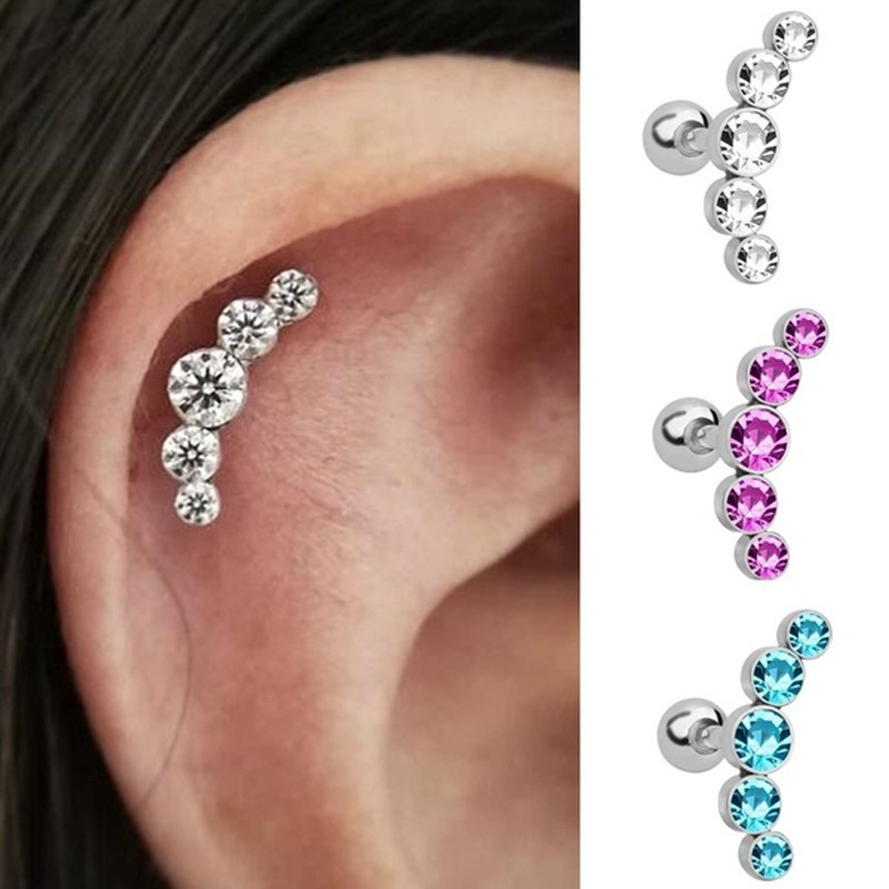1Pcs Fashion 16G Crystal Gem O - Body Jewelry Ear のレビューと価格
