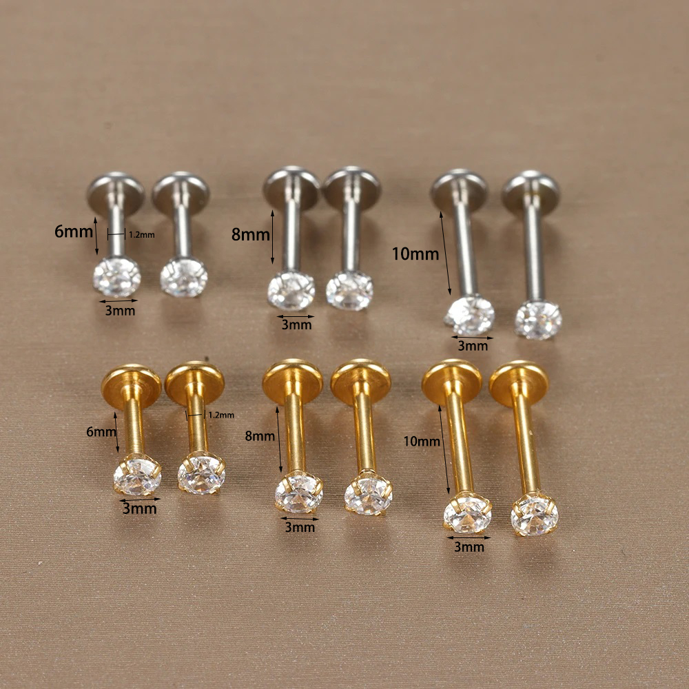 Labret Tragus Stud Earring 16G - Body Jewelry Surgical Steel のレビューと価格