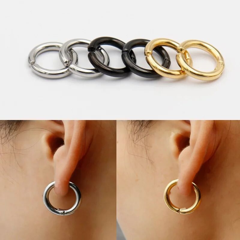 2/6Pcs Fake Huggie Hoop Earrin - Body Jewelry Ear のレビューと価格