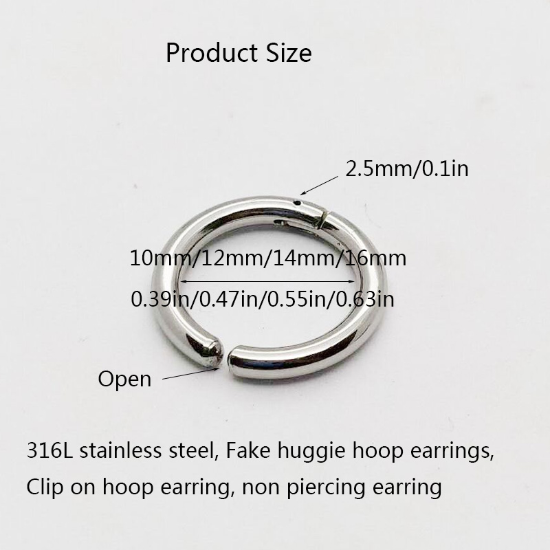 2/6Pcs Fake Huggie Hoop Earrin - Body Jewelry Ear のレビューと価格