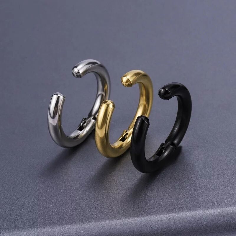 2/6Pcs Fake Huggie Hoop Earrin - Body Jewelry Ear のレビューと価格