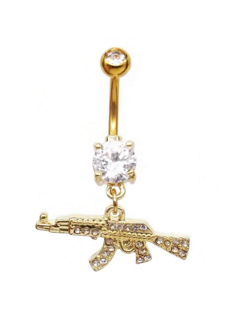 Gold Tone Navel Ring Featuring - Body Jewelry Surgical Steel のレビューと価格