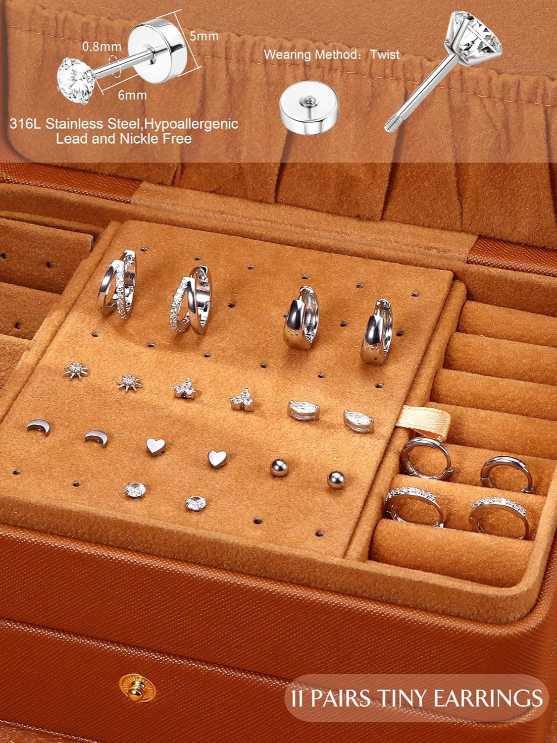 Bobisty 11 Pairs Surgical Stee - Body Jewelry Surgical Steel のレビューと価格