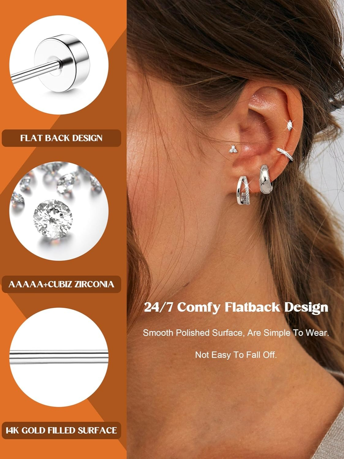 Bobisty 11 Pairs Surgical Stee - Body Jewelry Surgical Steel のレビューと価格