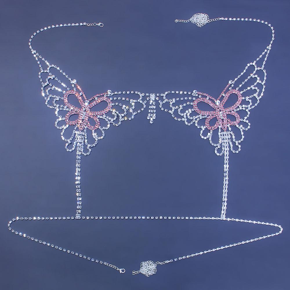 Sexy Butterfly Rhinestone Chai - Body Jewelry Harness のレビューと価格