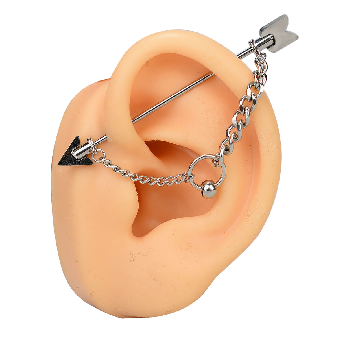 1PC Surgical Steel Sparkly Ind - Body Jewelry Industrial のレビューと価格