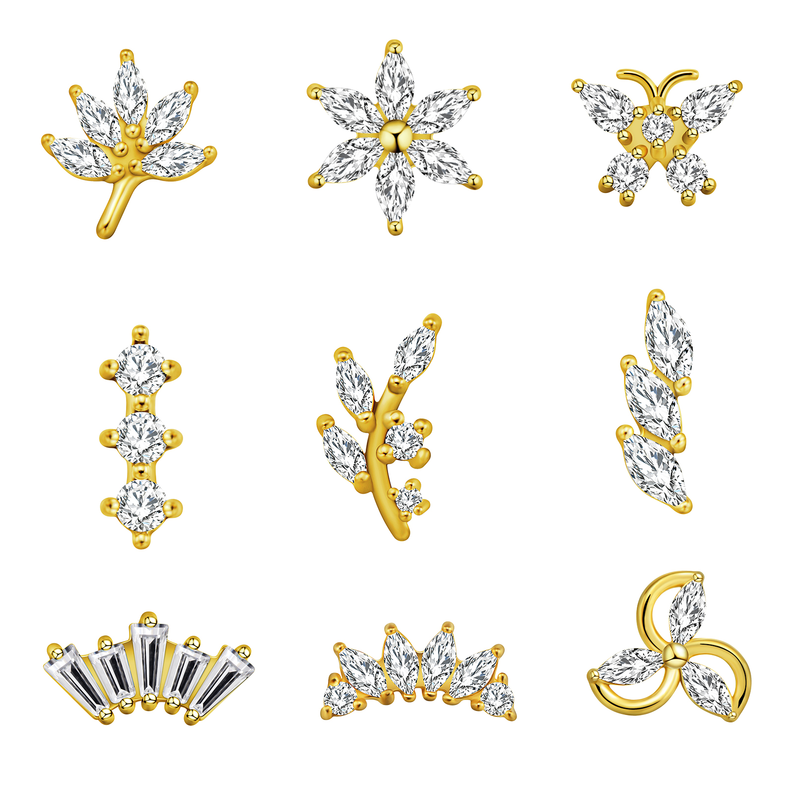 Maple Leaf Labret Piercing Sta - Body Jewelry Surgical Steel のレビューと価格
