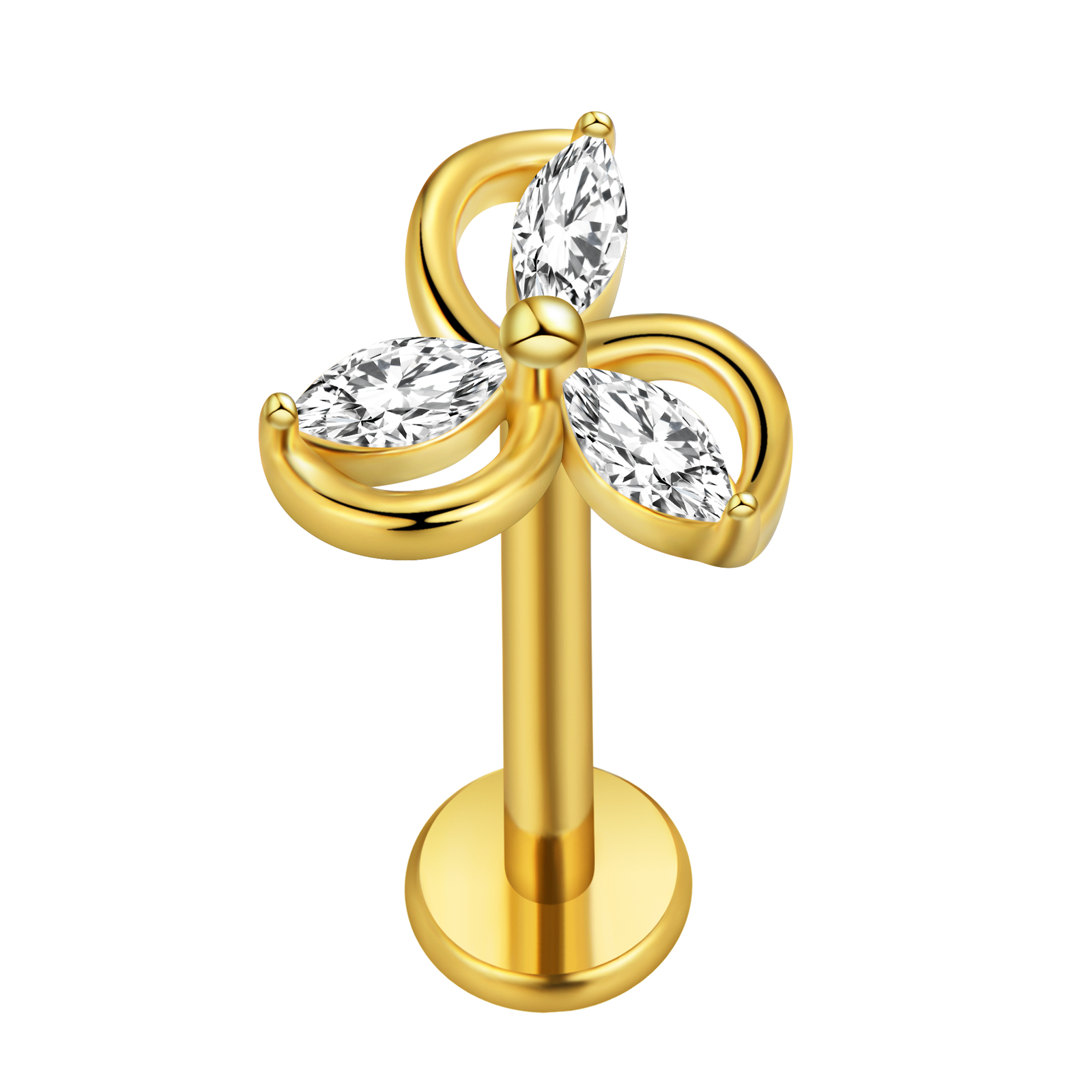 Maple Leaf Labret Piercing Sta - Body Jewelry Surgical Steel のレビューと価格