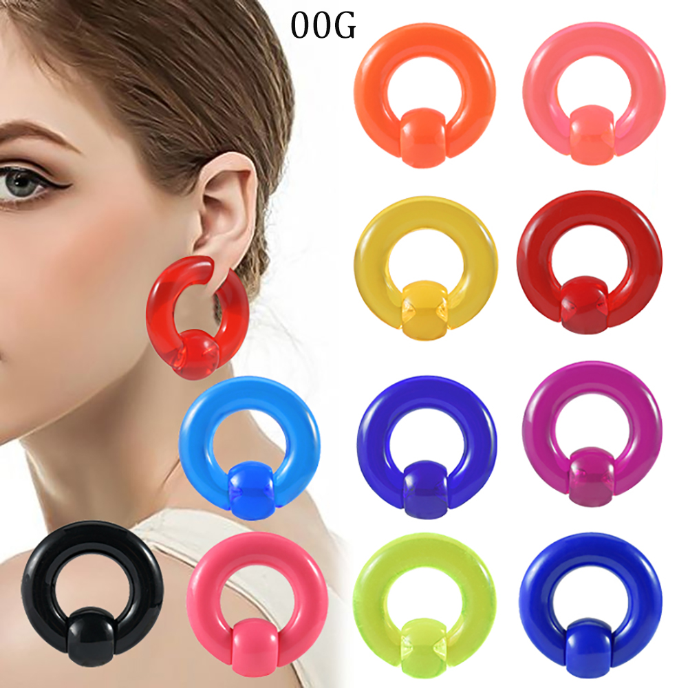 2/1PCS Colorful Acrylic BCR Bi - Body Jewelry Gauge Sizes のレビューと価格
