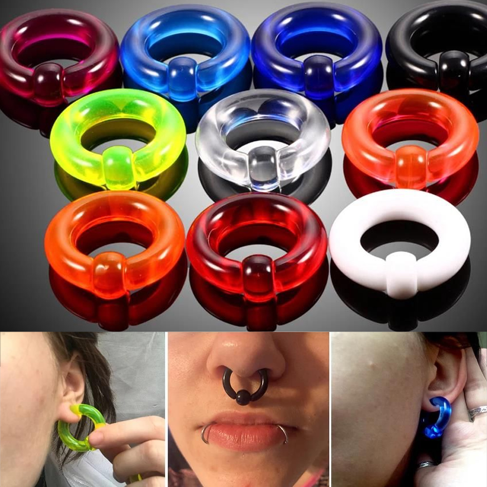 2/1PCS Colorful Acrylic BCR Bi - Body Jewelry Gauge Sizes のレビューと価格