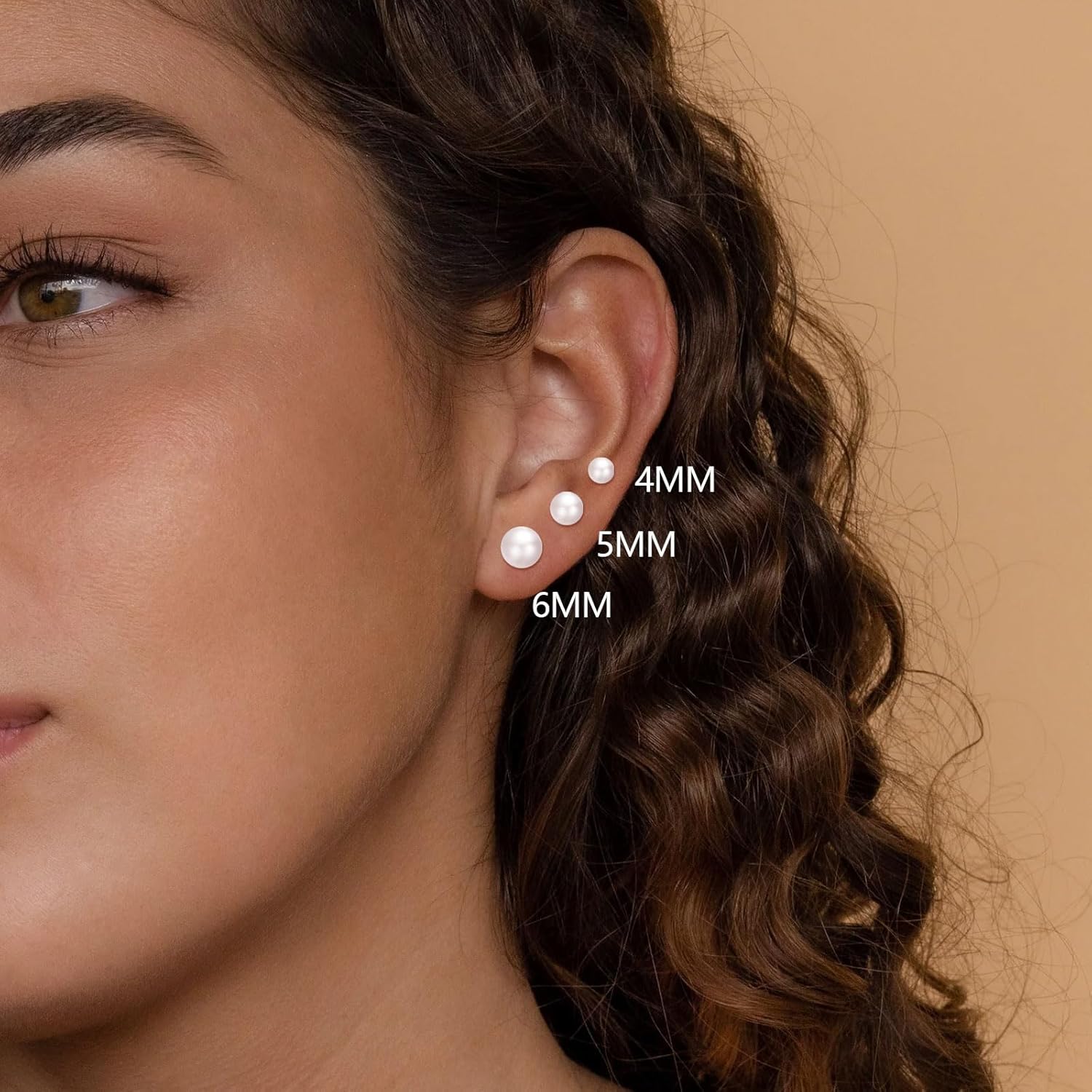 3 Pairs Tiny Pearl Stud Earrin - Body Jewelry Surgical Steel のレビューと価格