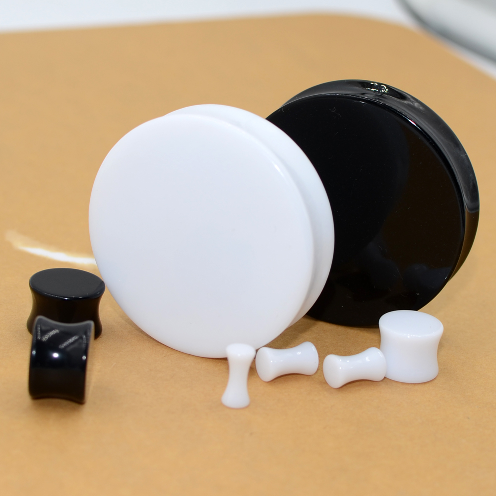 2Pair Acrylic Ear plugs White& - Body Jewelry Gauge Sizes のレビューと価格